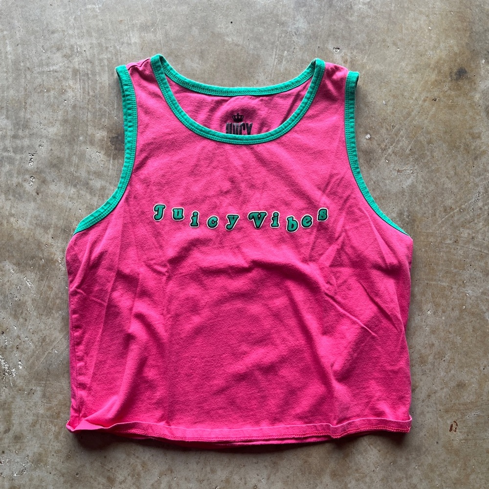 Juicy Couture Pink and Green Tank Top Athletic Performance